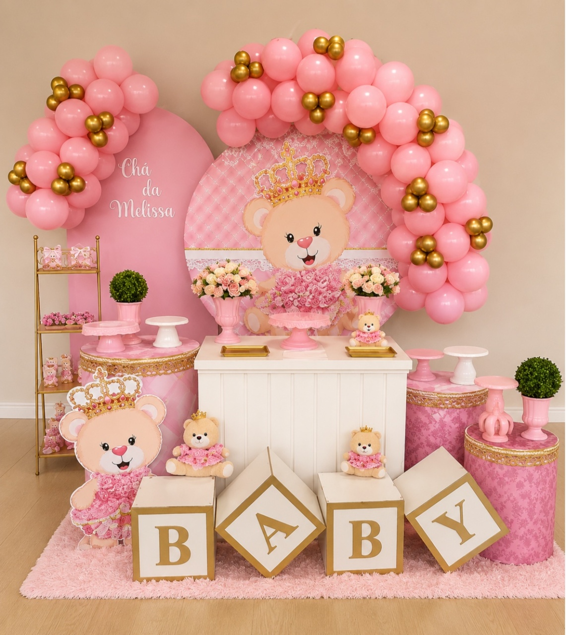 Ursinha Realeza Rosa - Decoracoes4you