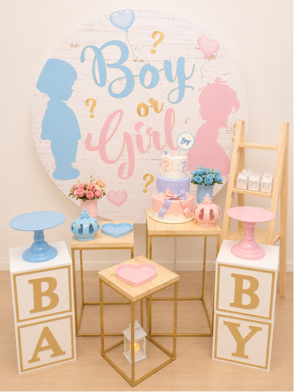 Chá Revelação Rosa Azul - Decoracoes4you