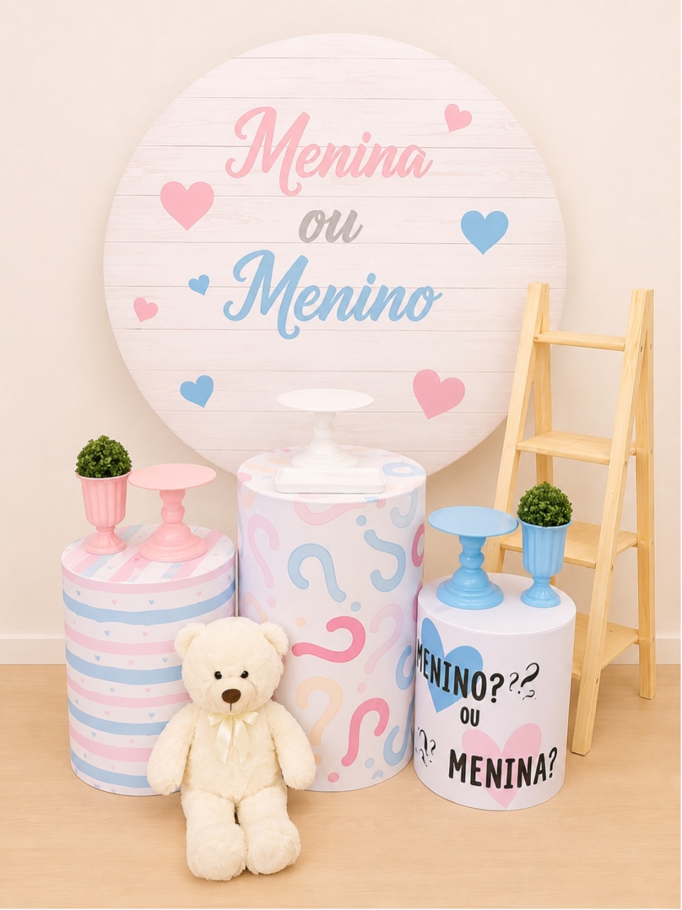 Chá Revelação Rosa Azul - Decoracoes4you