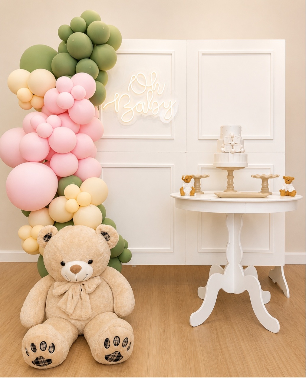 Cha de Bebê Branco Retangular - Decoracoes4you