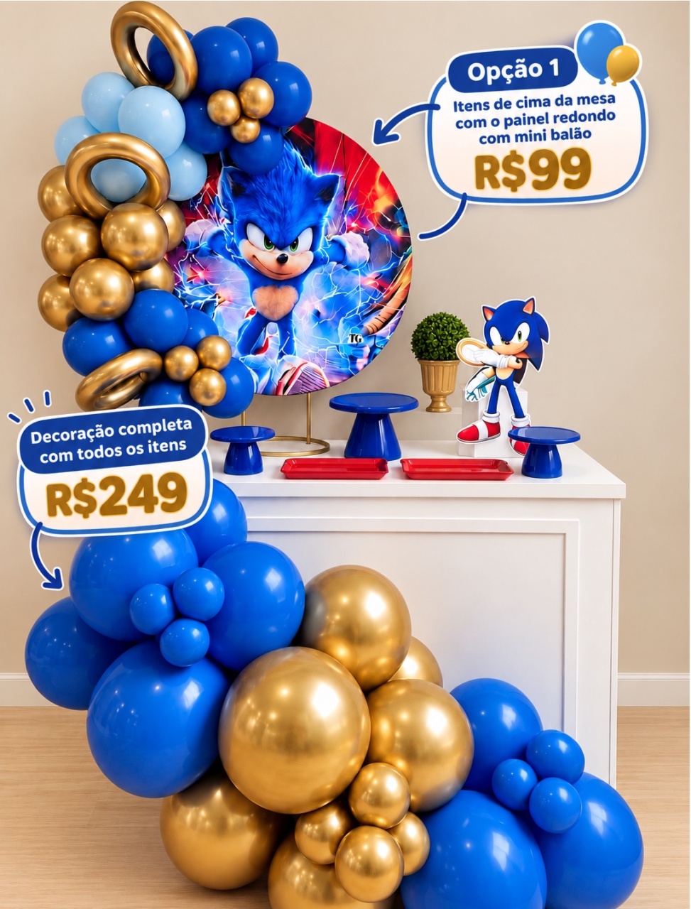 Sonic Festa Na Mesa - Decoracoes4you