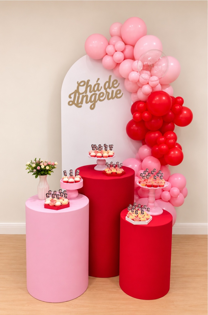 Chá Lingerie Rosa Vermelho - Decoracoes4you