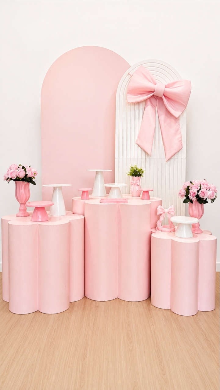 Laço Rosa Mesa Flor - Decoracoes4you