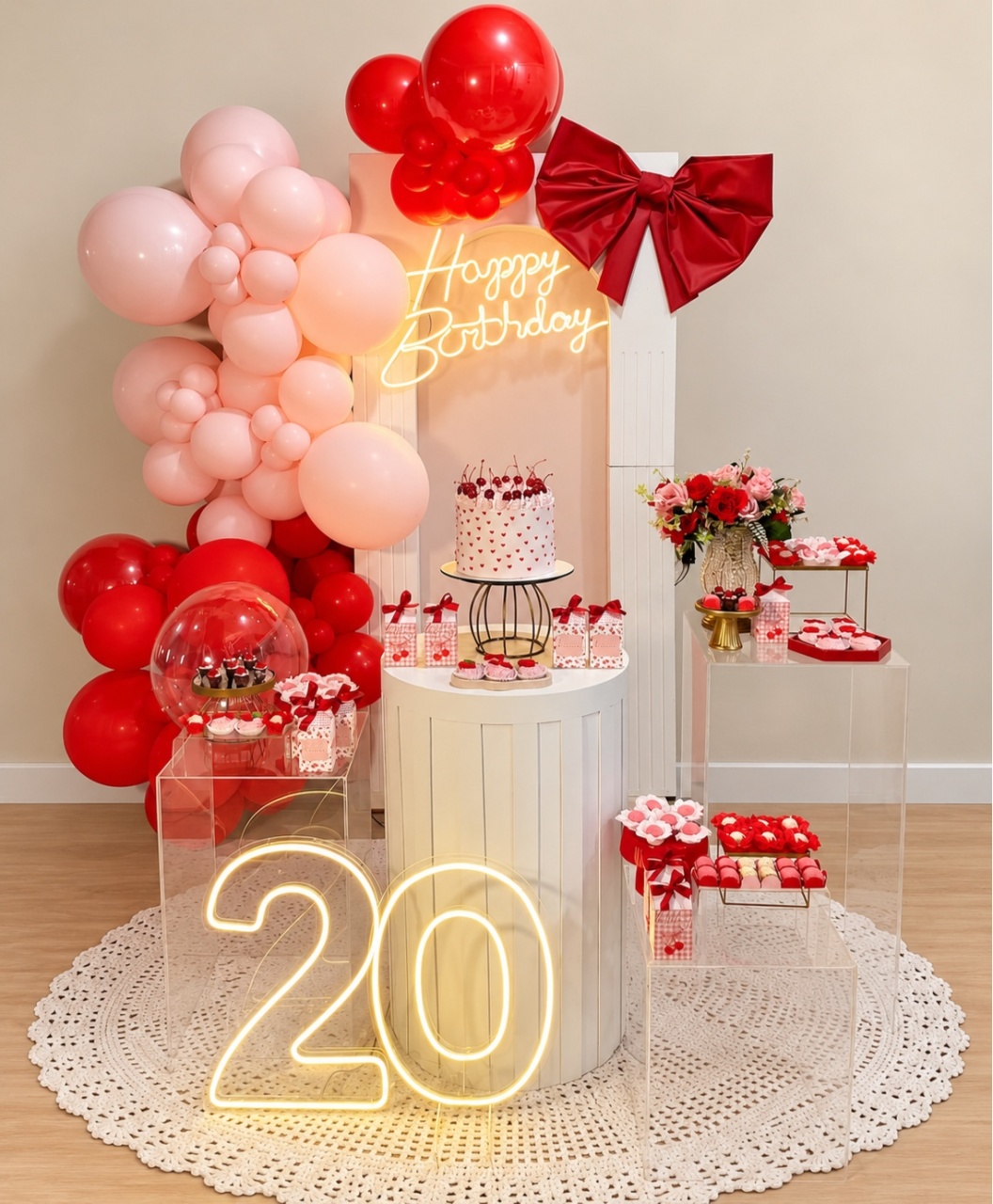 Cereja Cerejinha Laço Vermelho - Decoracoes4you