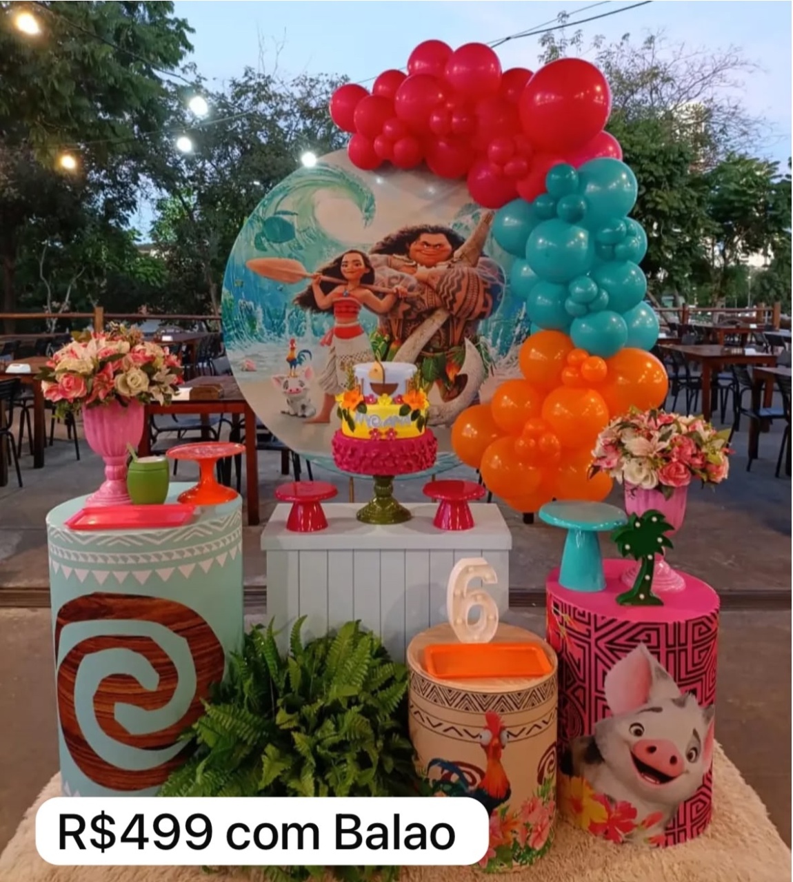 Moana Com Balao - Decoracoes4you