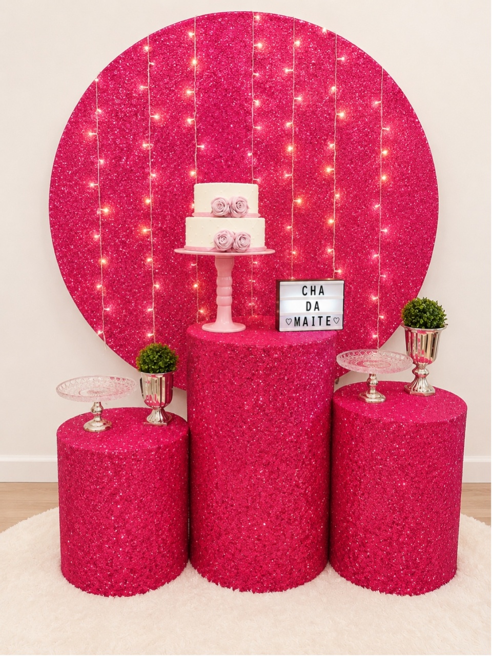 Rosa Pink Com Led - Decoracoes4you