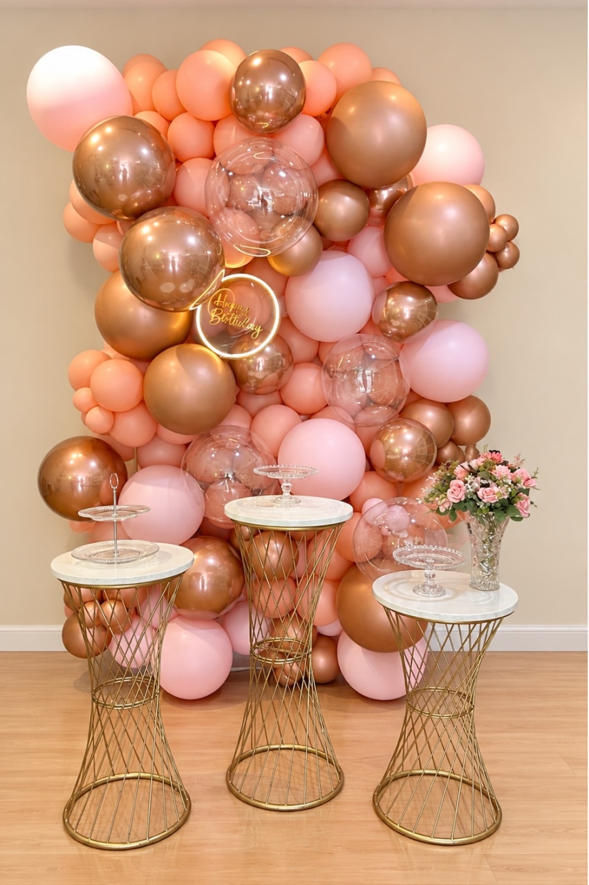 Mural Painel Balão Luxo Rose - Decoracoes4you