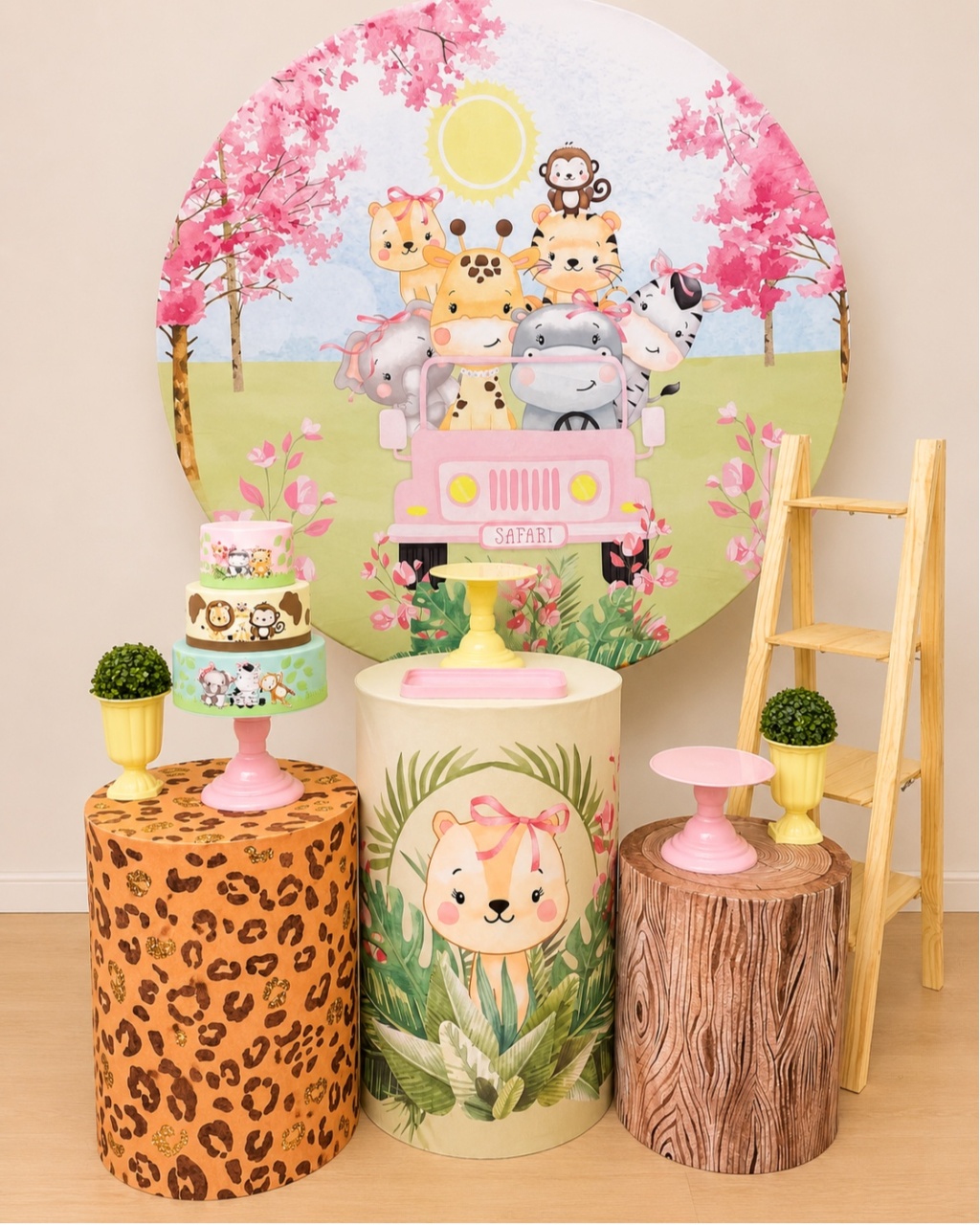 Safari Rosa Menina - Decoracoes4you
