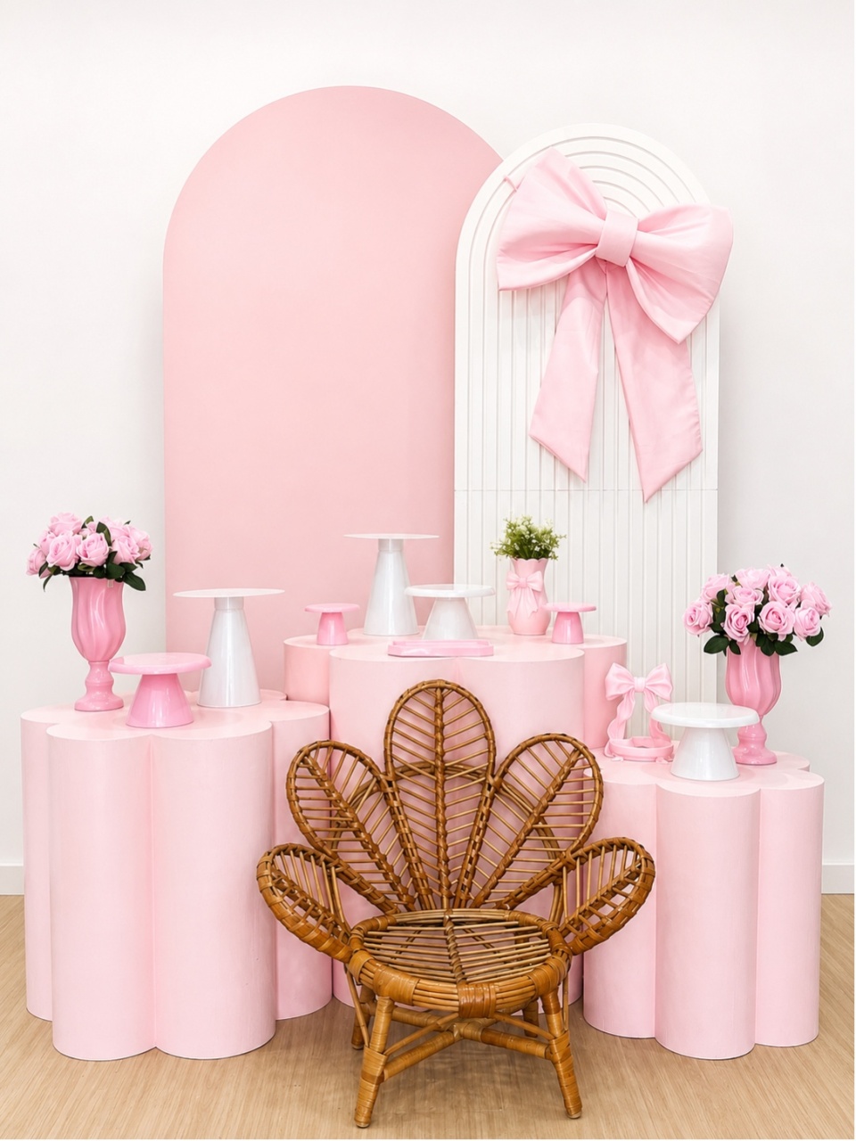 Laço Rosa Mesa Flor - Decoracoes4you