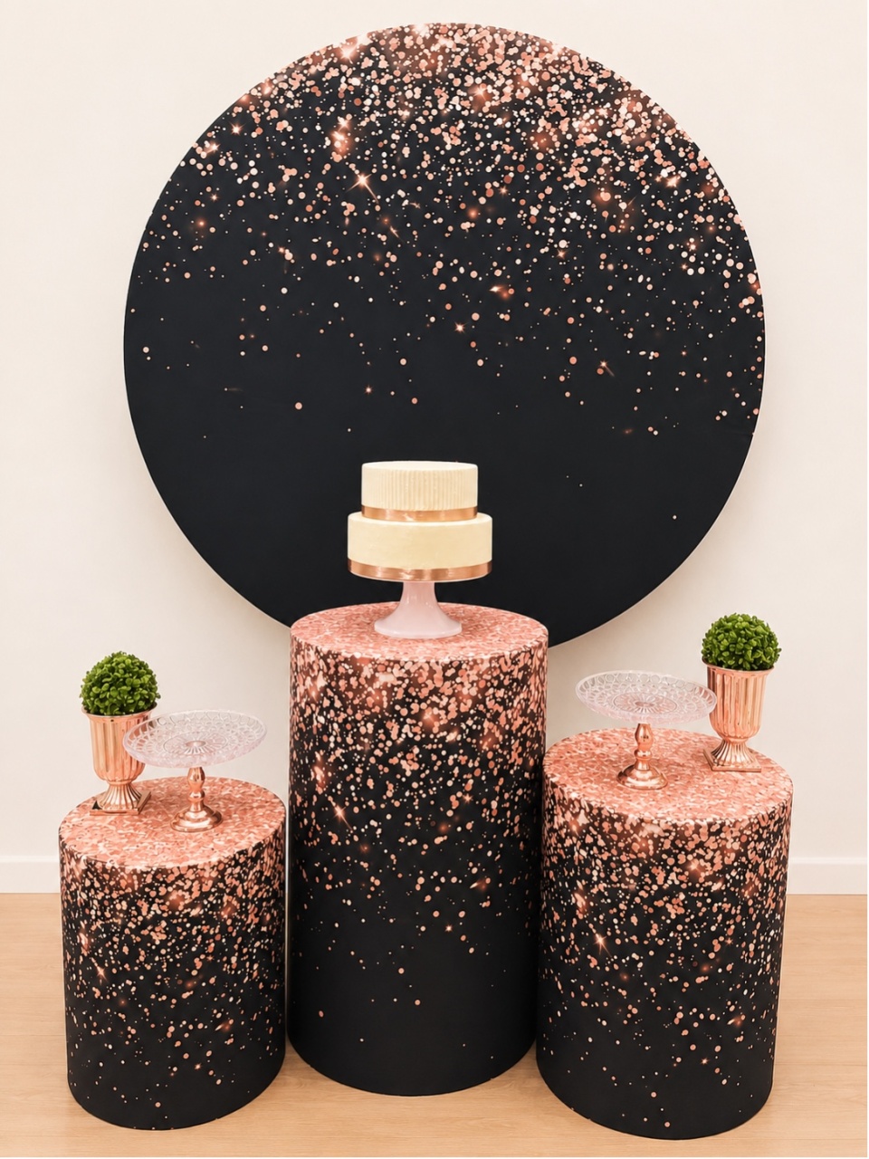 Preto Rose Glitter - Decoracoes4you