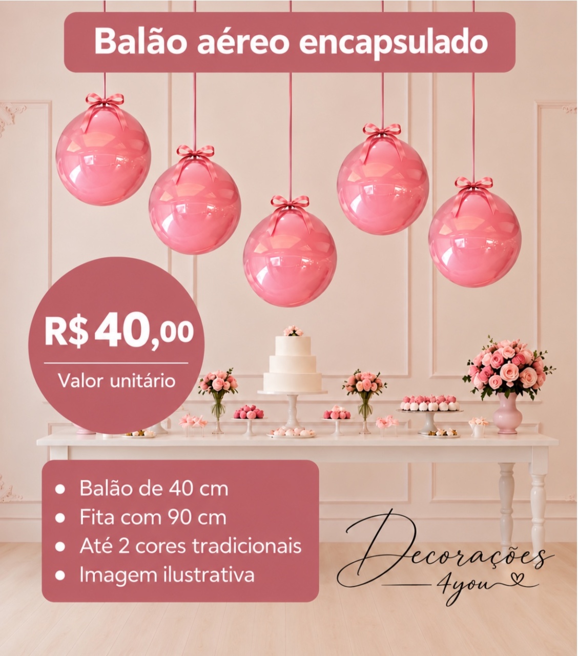 Balão Aéreo Encapsulado - Decoracoes4you