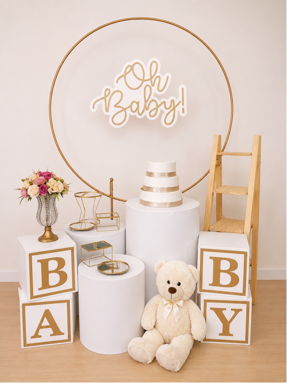 Atual Cha de Bebê Oh Baby Clean Branco - Decoracoes4you