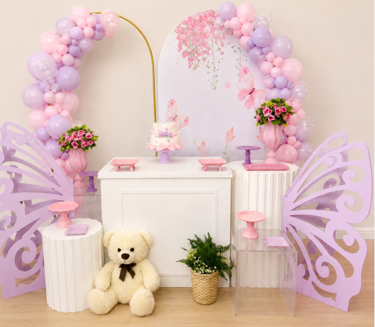 Borboleta Com Ursinho Bebê - Decoracoes4you
