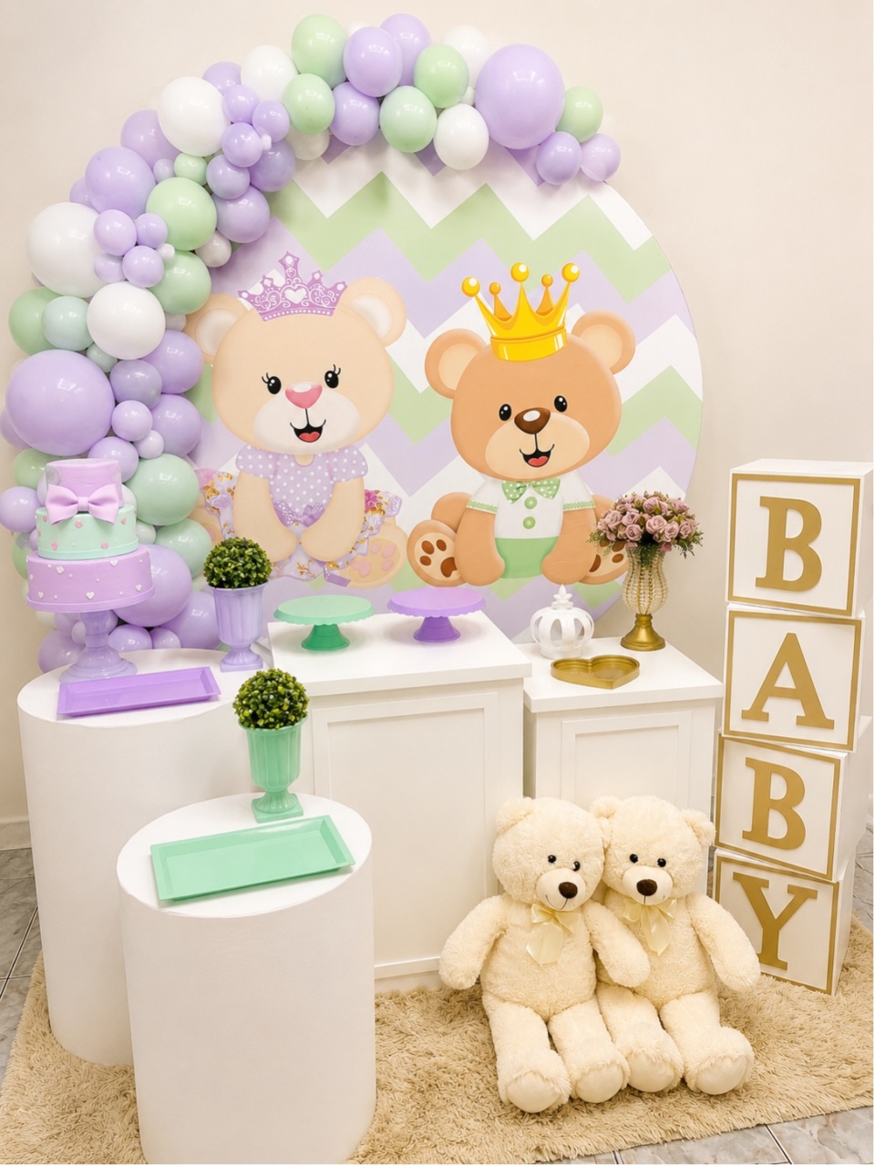 Chá Revelação Verde Lilás - Decoracoes4you