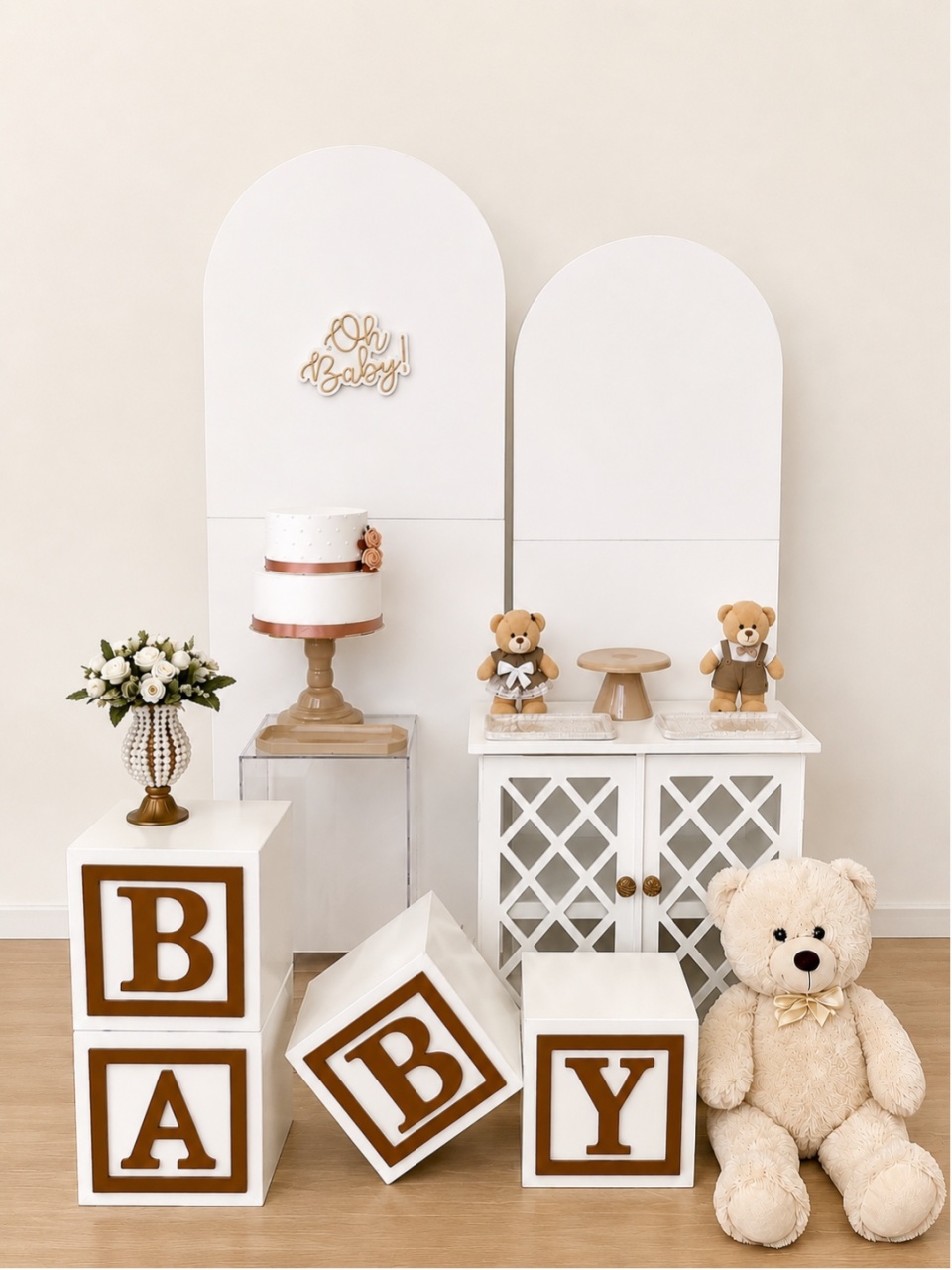 Cha de Bebê Romanos Branco - Decoracoes4you
