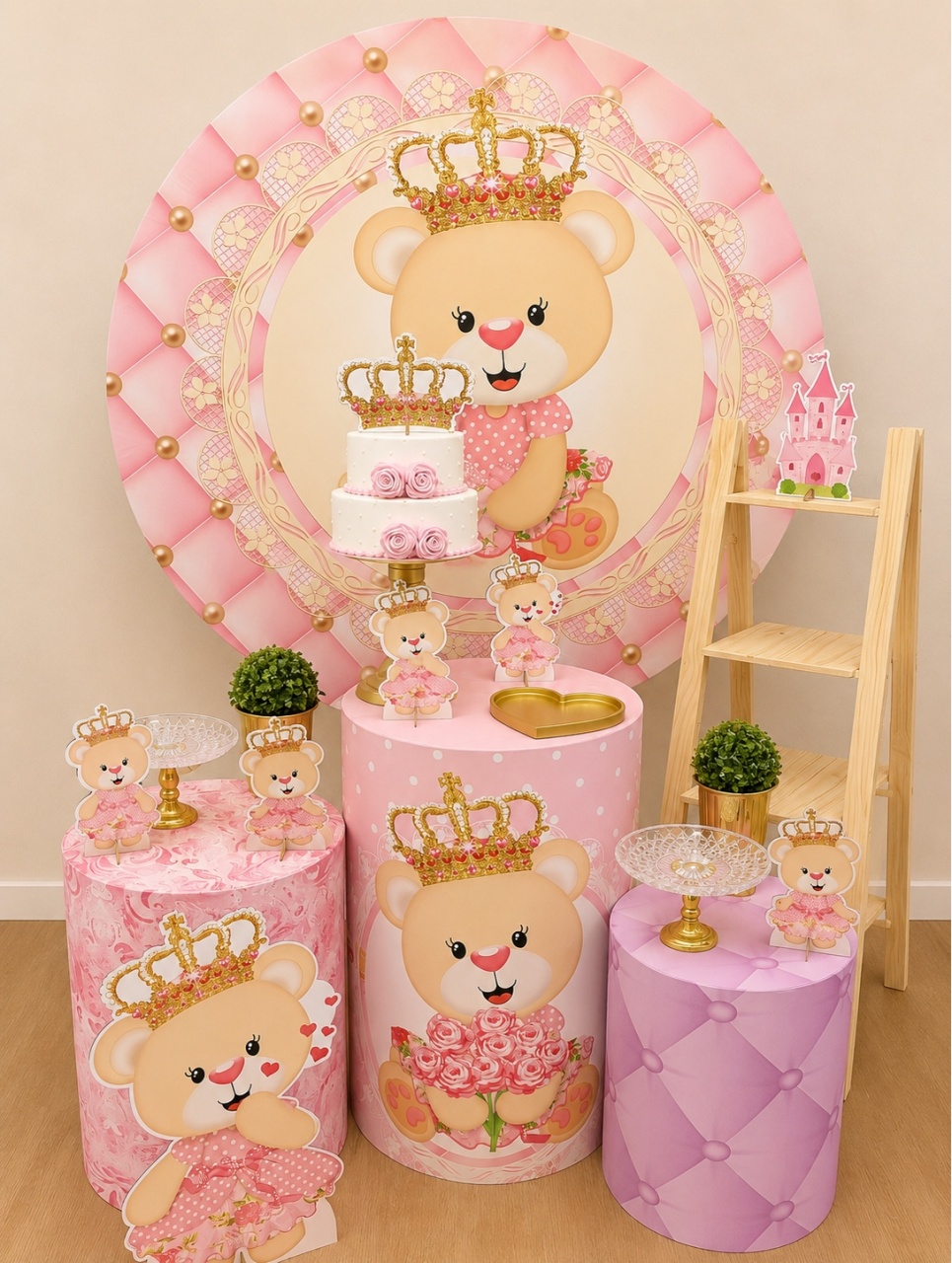 Ursinha Realeza Rosa - Decoracoes4you
