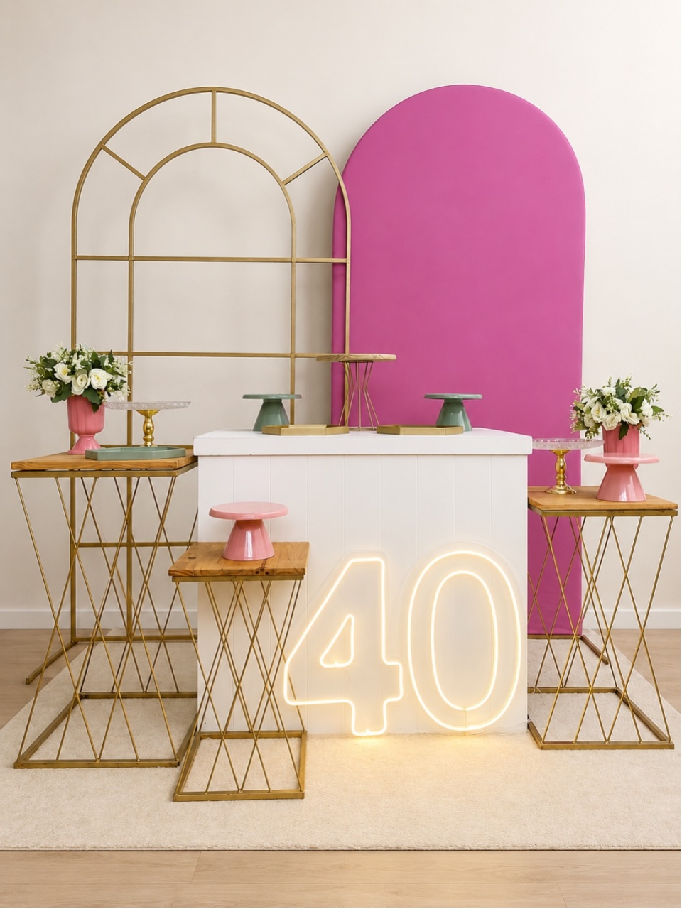 Rosa Com Dourado Elegante - Decoracoes4you