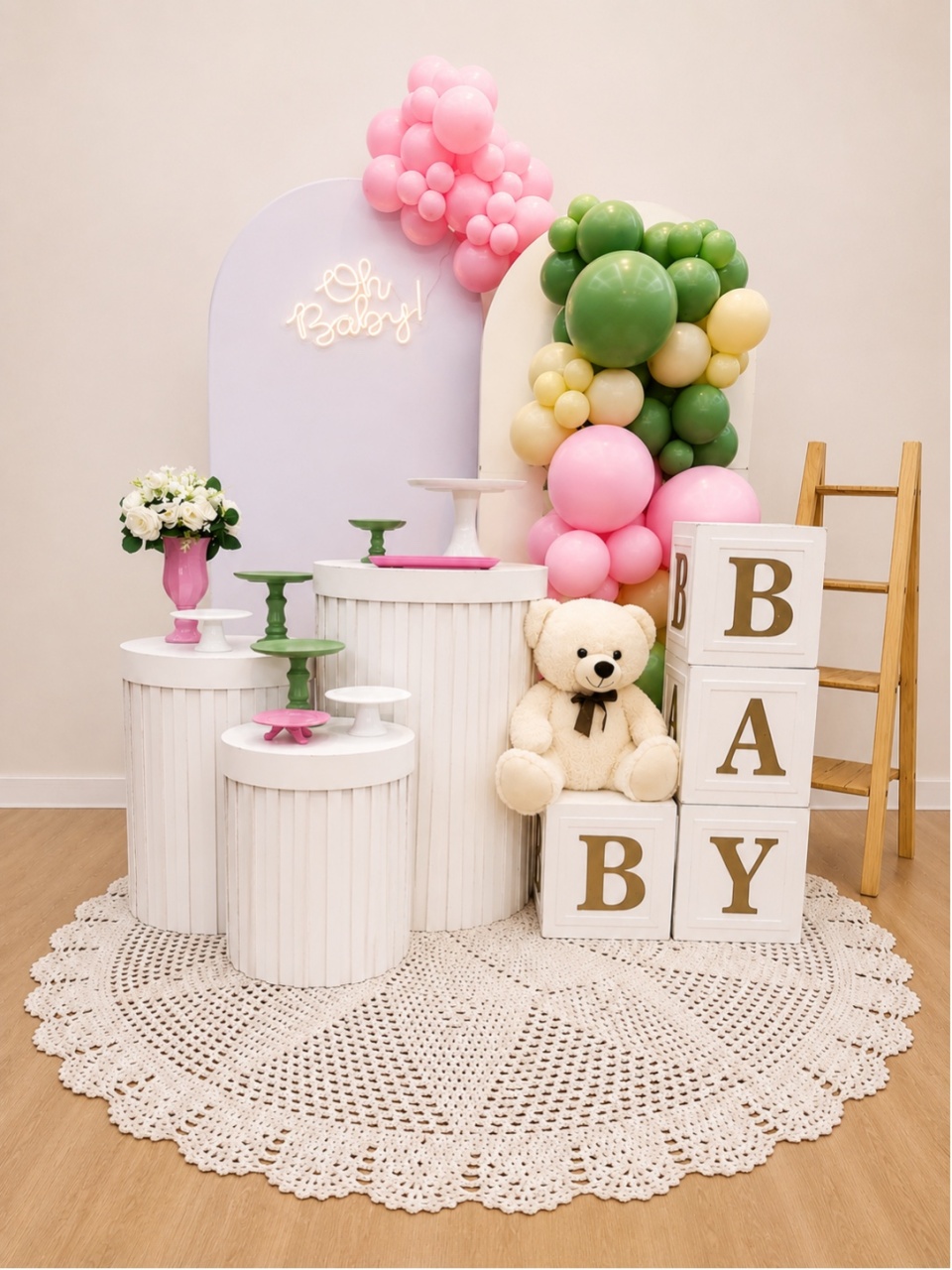 Cha de Bebê Rosa Verde - Decoracoes4you