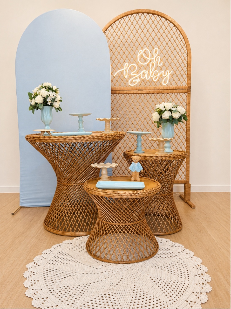 Azul Rustico Cha de Bebê Vime - Decoracoes4you