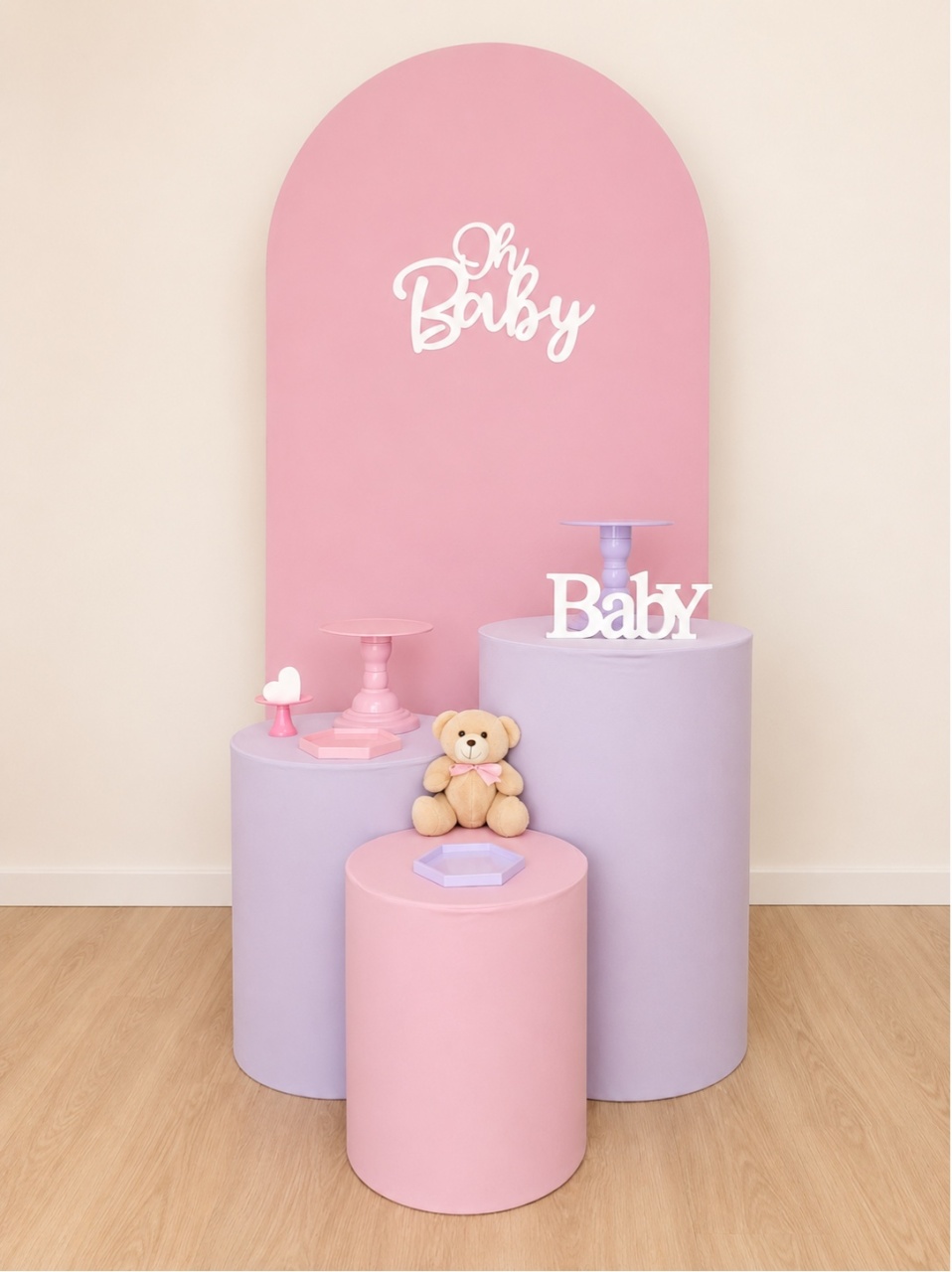 Cha de Bebê Delicado Romano Rosa - Decoracoes4you
