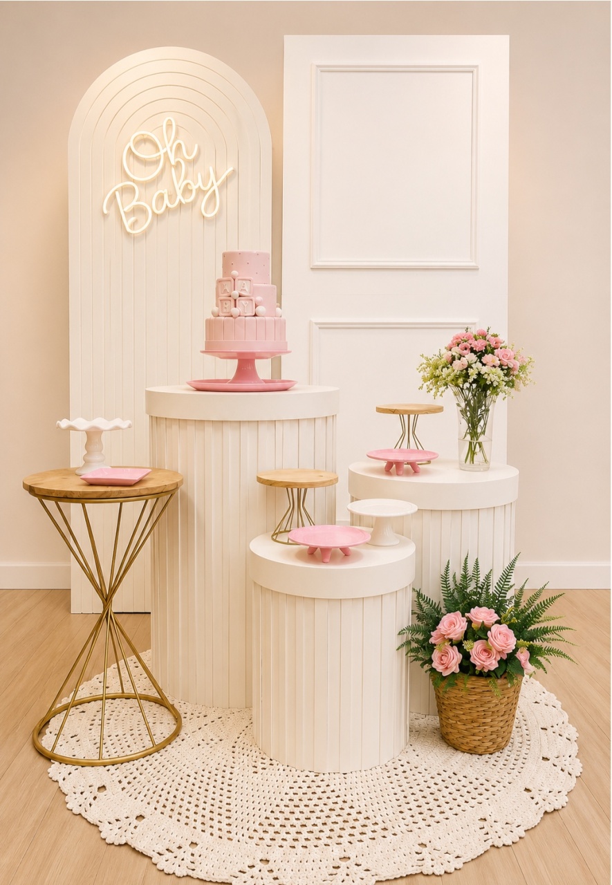 Branco Retangular Cha de Bebê - Decoracoes4you