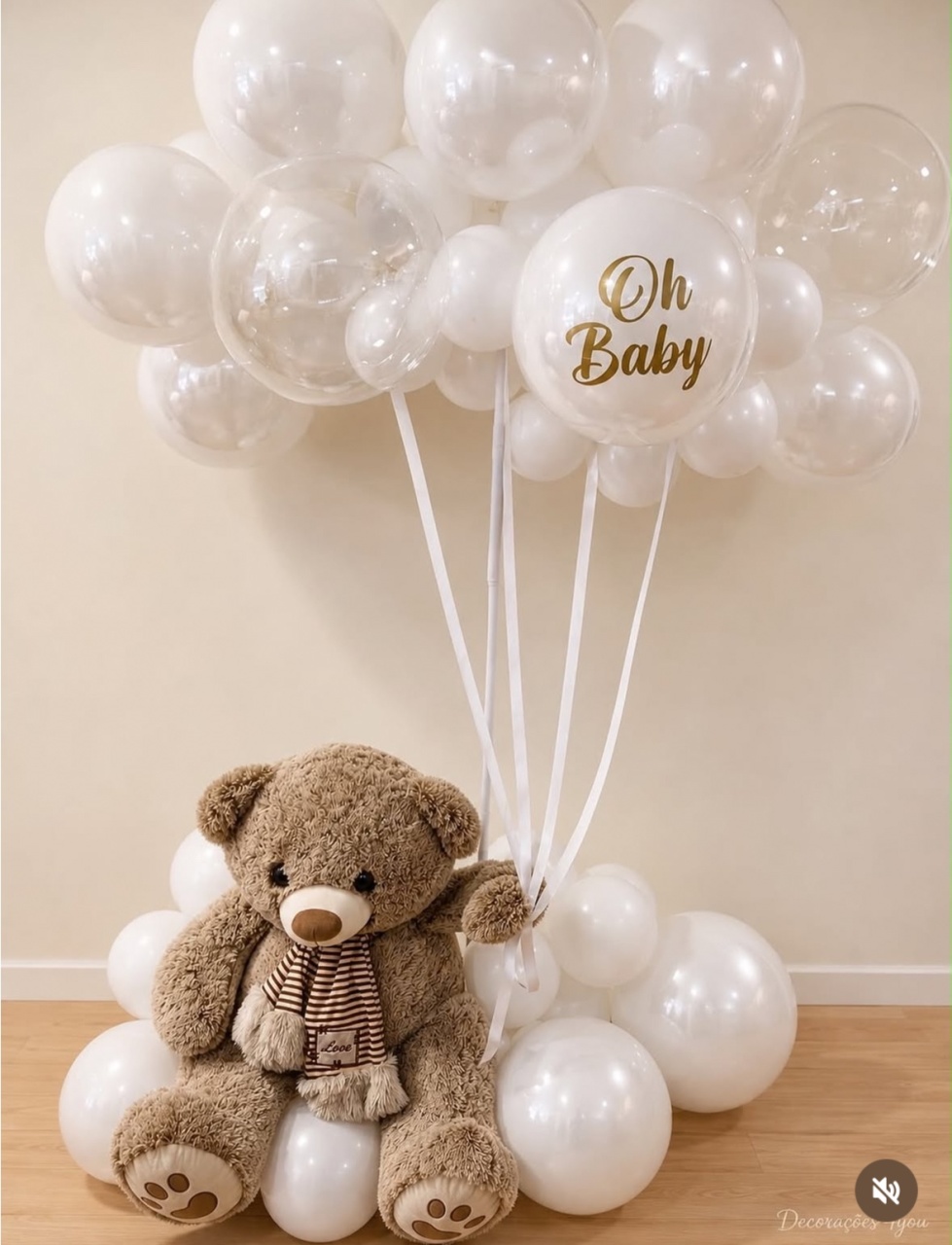Chá Bebe Urso Com Balão Revelação - Decoracoes4you