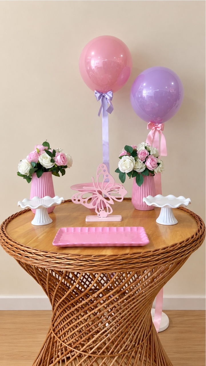 Minimalista Rosa Com Balão - Decoracoes4you