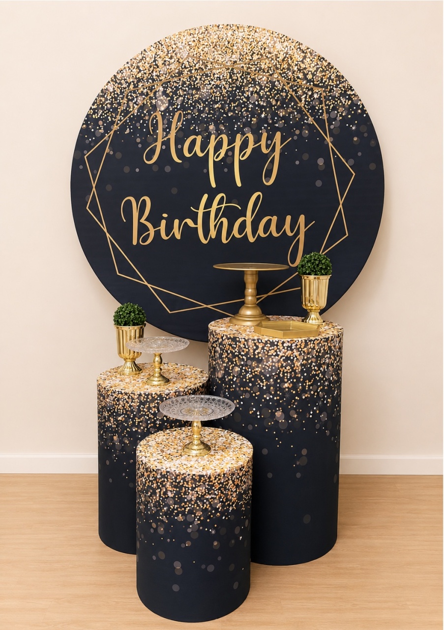 Adulto Preto Dourado - Decoracoes4you