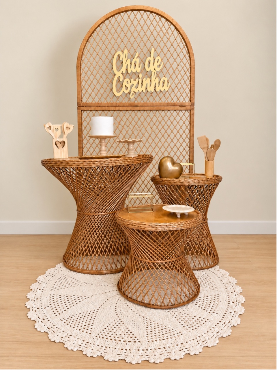 Chá Cozinha Vime Panela Dourado - Decoracoes4you