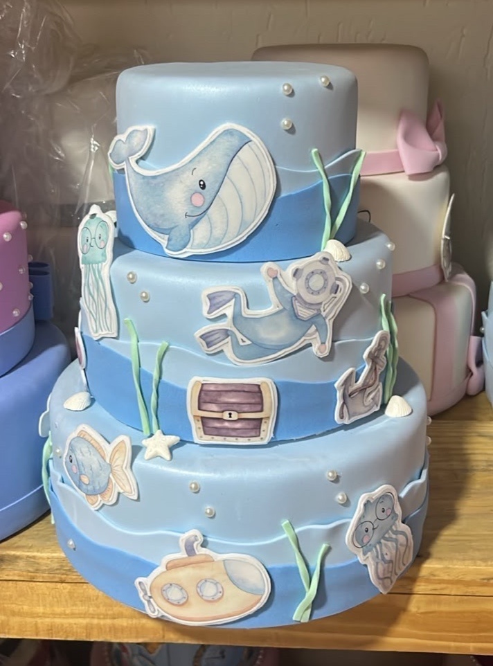 Bolo Fake Fundo Do Mar - Decoracoes4you