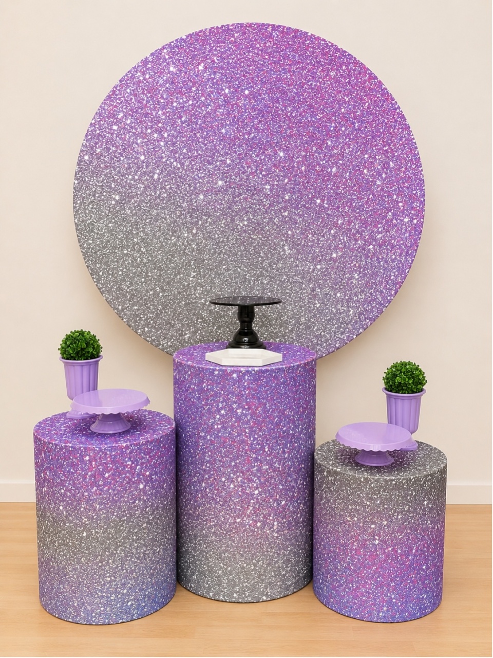 Roxo Lilás Prata Glitter - Decoracoes4you