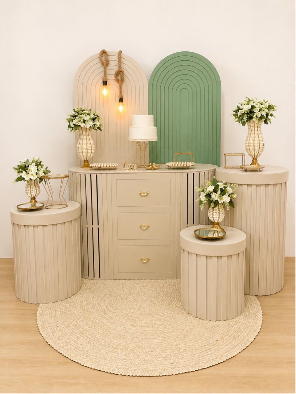 Clean Luxo Bege Verde - Decoracoes4you