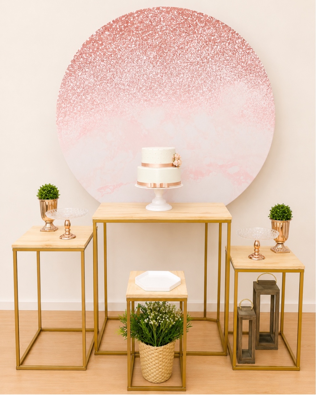 Rose Glitter Mesa - Decoracoes4you