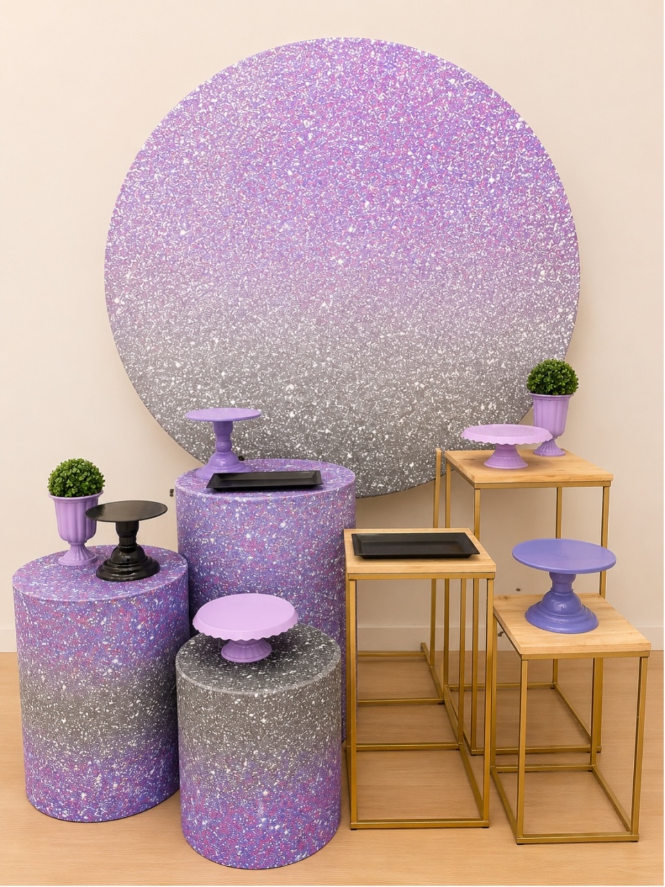 Roxo Lilás Prata Glitter - Decoracoes4you