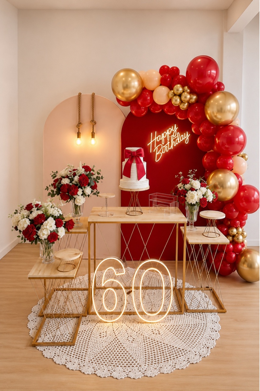 Bege Com Vermelho Elegante Luxo - Decoracoes4you