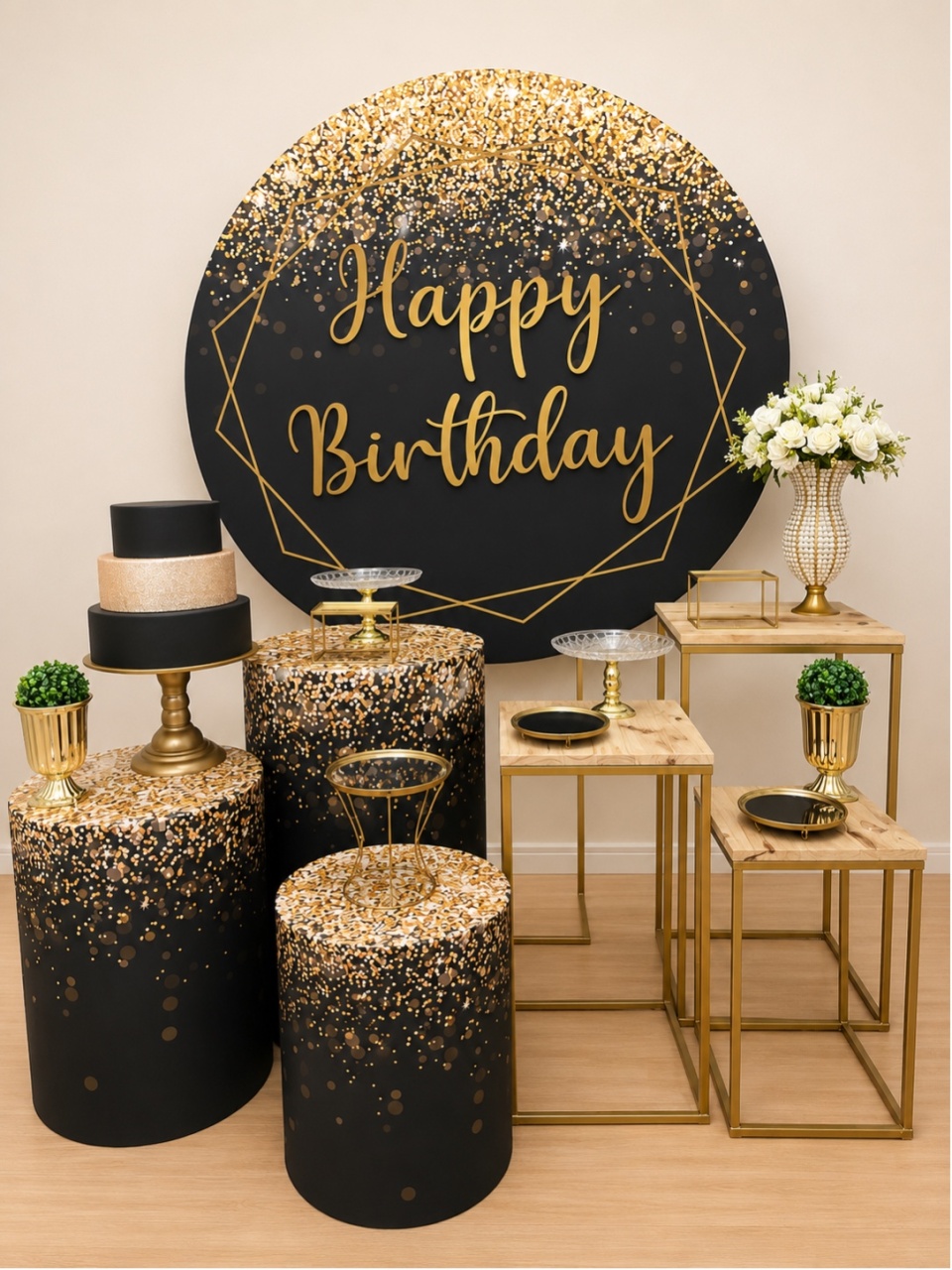 Preto Dourado Glitter - Decoracoes4you
