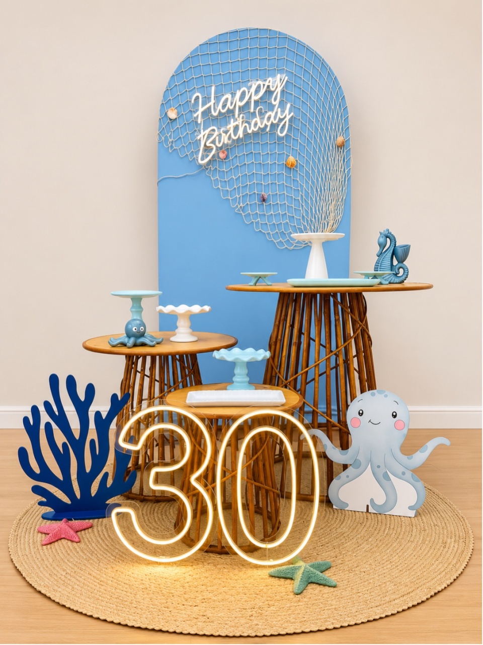 Fundo Do Mar Adulto Oceano Vime - Decoracoes4you