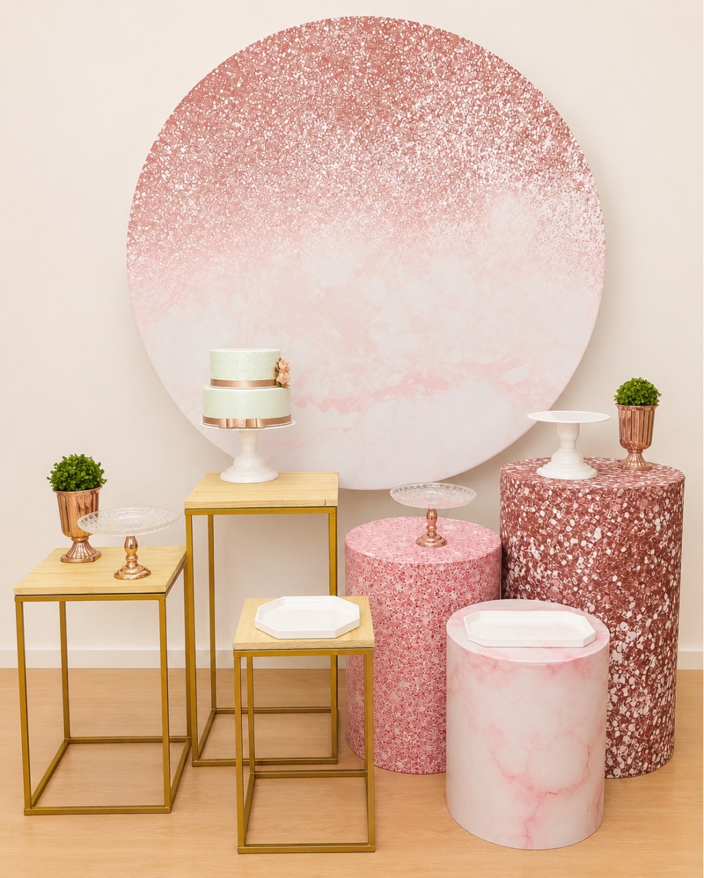 Rose Glitter Mesa - Decoracoes4you