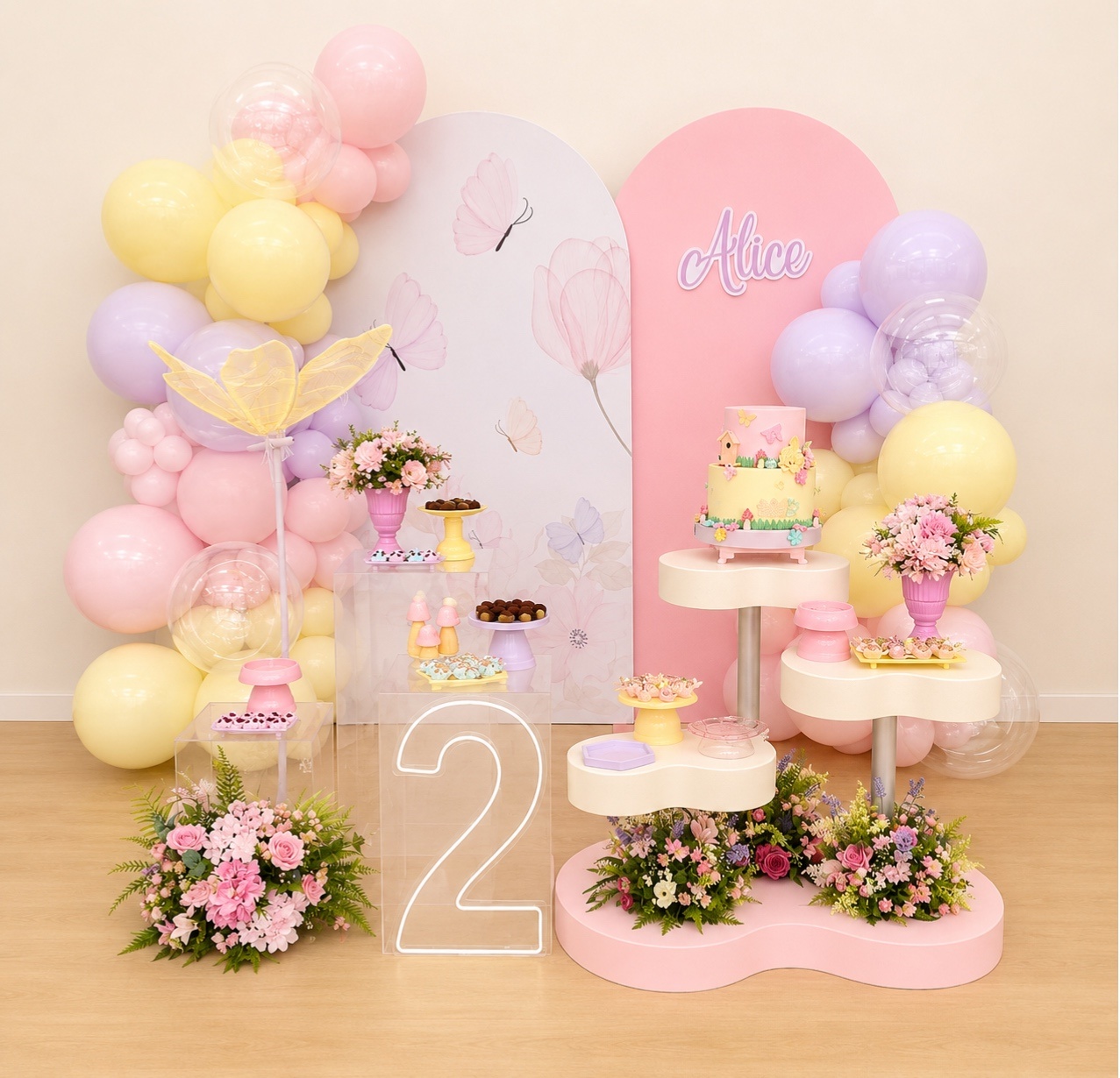 Borboleta Jardim Flores - Decoracoes4you