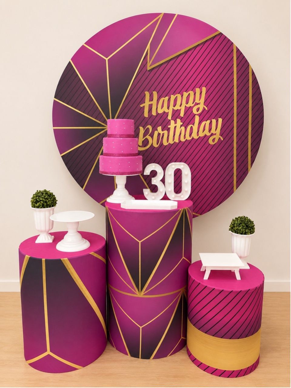 Rosa Pink Geométrico - Decoracoes4you