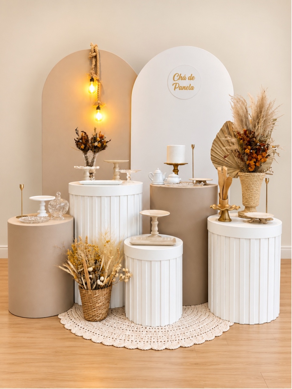 Chá Panela Branco Bege - Decoracoes4you