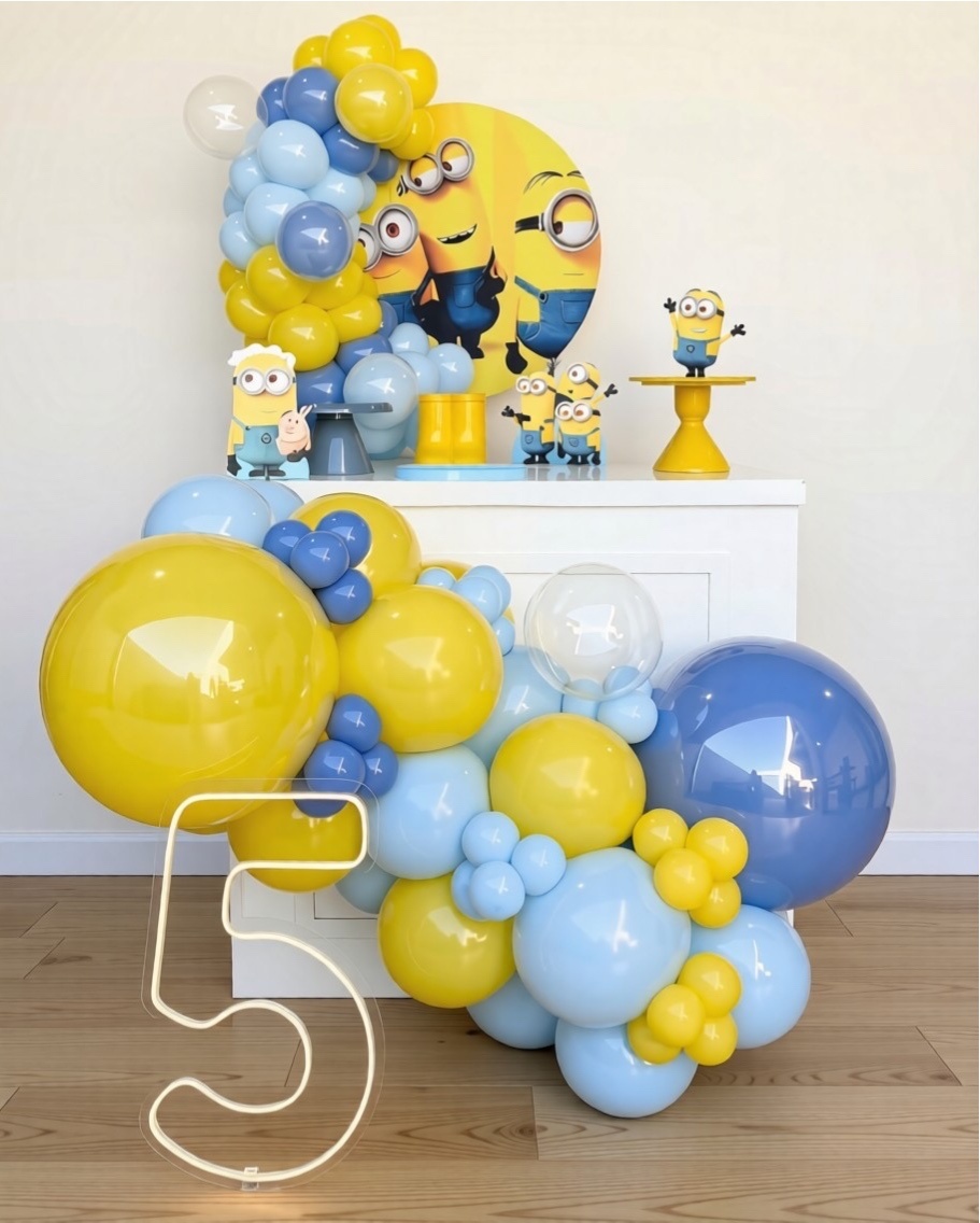 Minions Com Balão Luxo - Decoracoes4you