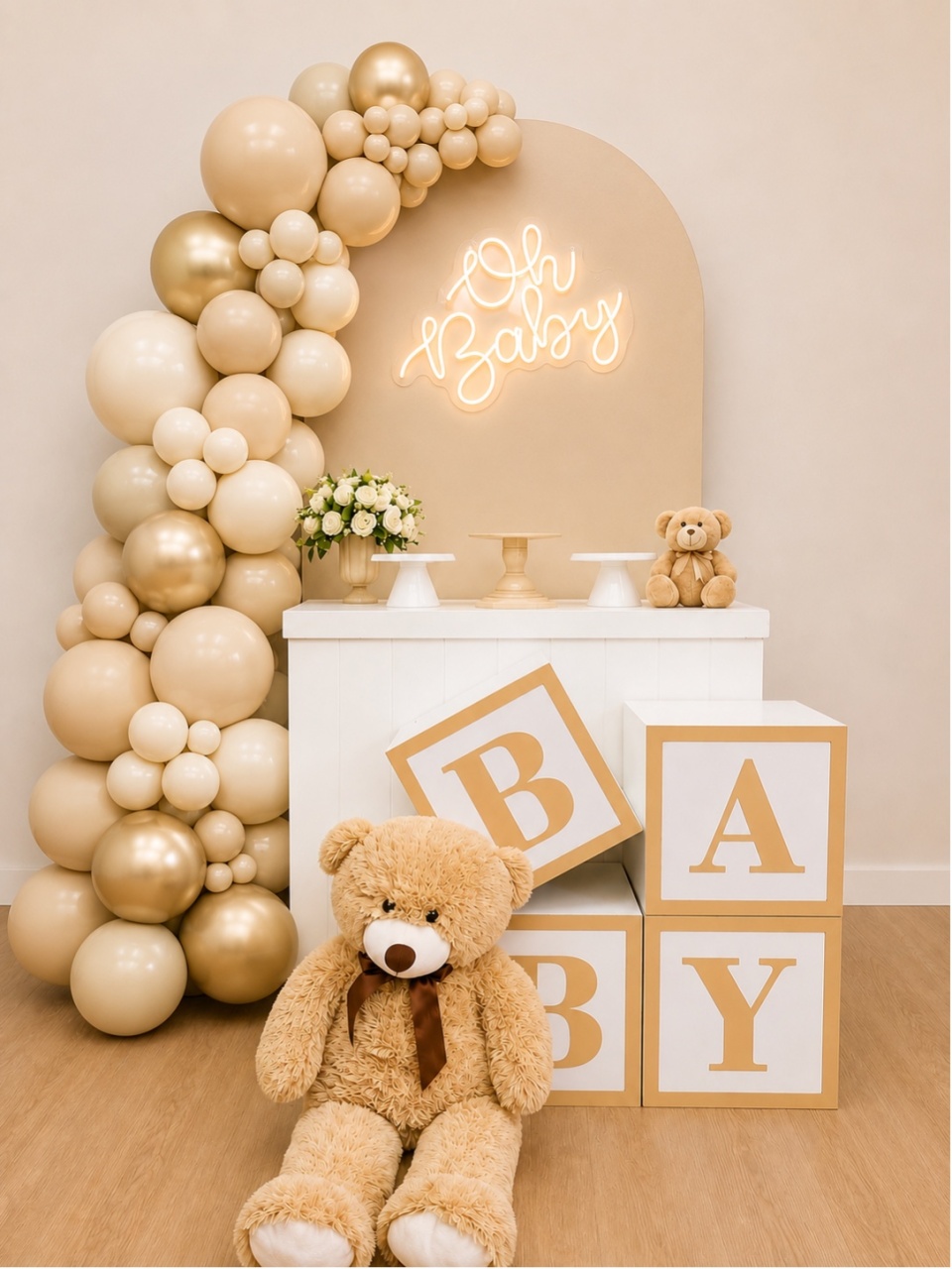 Atual Bege Oh Baby Cha de Bebê - Decoracoes4you