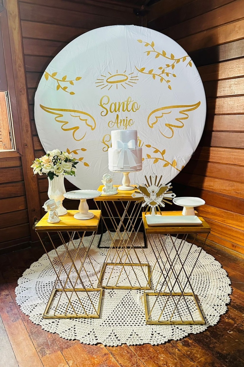 Pegue E Monte: Batizado Branco  - Princesa Eventos 