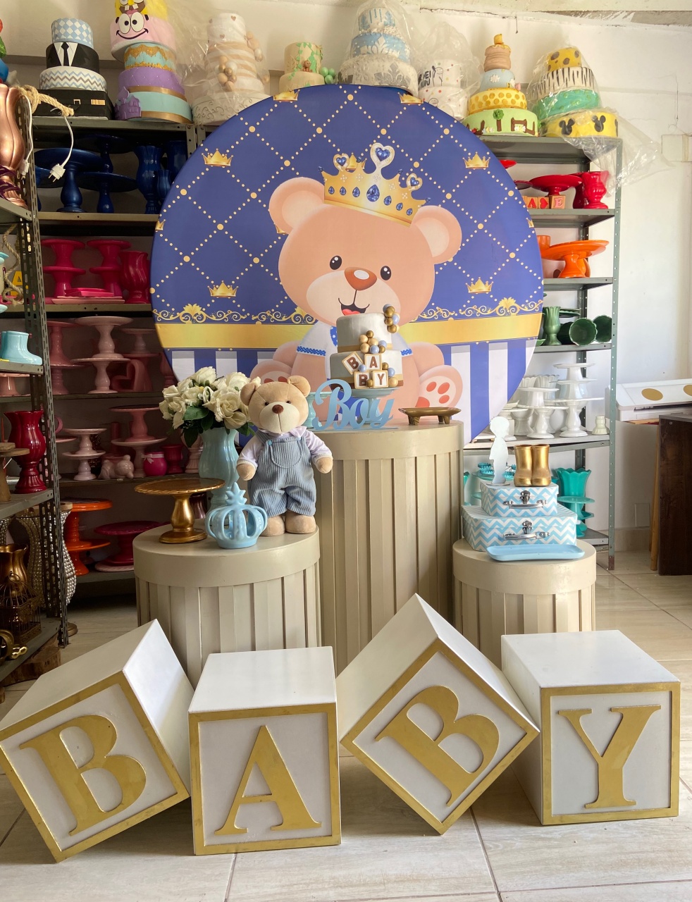 Pegue E Monte: Chá de Bebê Ursinho Azul Lll - Princesa Eventos 