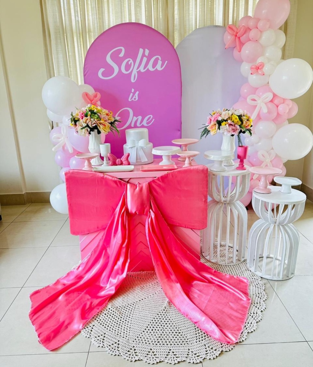 Decoração Laços Rosa  - Princesa Eventos 