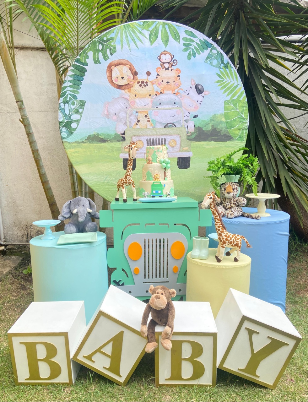 Pegue E Monte: Chá de Bebê Safari Menino - Princesa Eventos 
