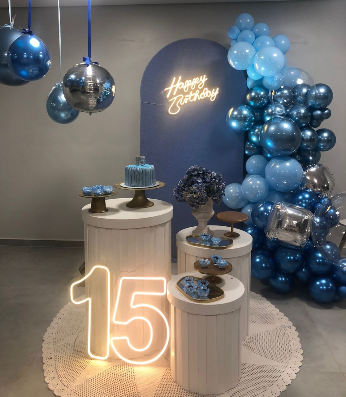 Decoração Azul Tifany - 15 Anos - Lelefestaschapecó