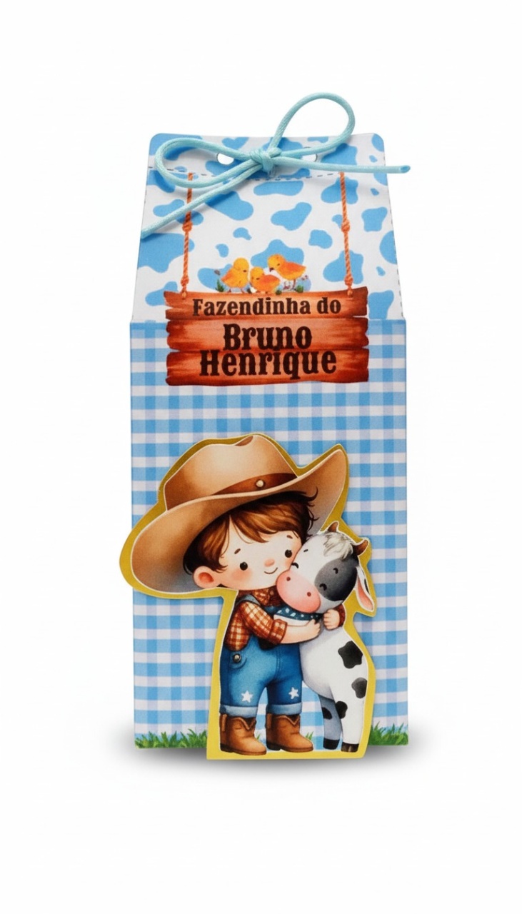 Caixinha Personalizada Fazendinha Menino (Vazia) - Lelefestaschapecó