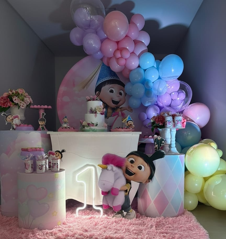 Decoração Mini Table - Agnes Meu Malvado Favorito - Lelefestaschapecó